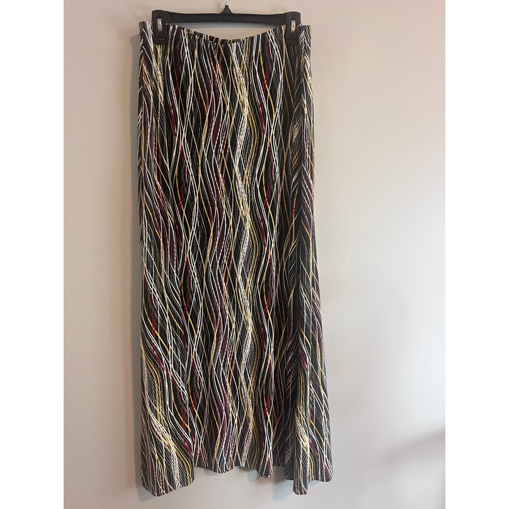 Cato Est. 1946 Women Multi Color Wavy Geometric Print Maxi Skirt Size M NEW